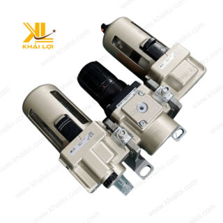 Bộ lọc 3 AC SMC với van điều chỉnh áp suất, dễ dàng thao tác.